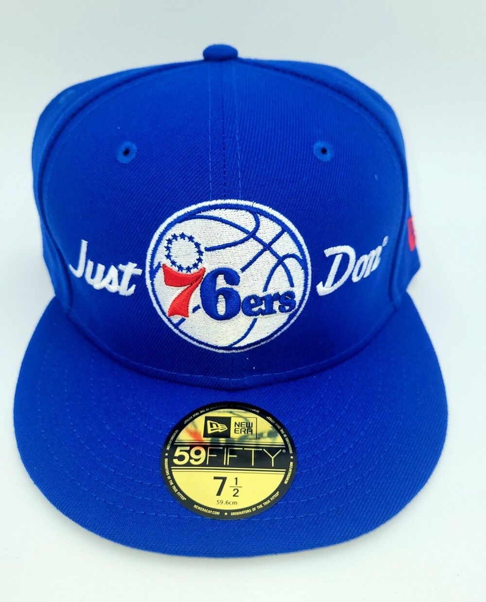 New Era Just Don Philadelphia 76ers 59FIFTY NBA Fitted Cap Blue Size 7 1/2 NEW